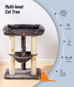 Torre para Gatos Pequeños Starmon con Percha Suave, Árbol para Gatos Estable, Poste Rascador para Gatos con Hamaca - Product Image 3