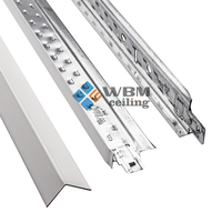 Fournisseur de matériaux de construction WBM, conception de plafonds, cadre métallique suspendu, angle mural, grille de plafond T15, barre en T pour panneaux en fibres minérales