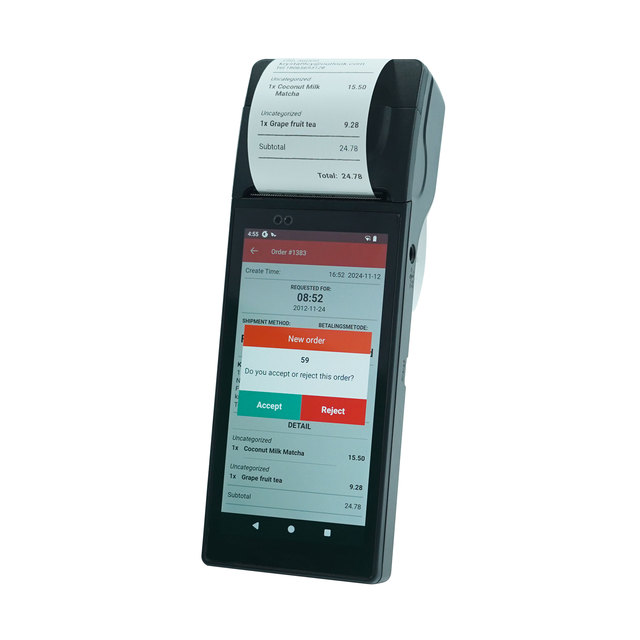 Latest Google Play Android 14 wireless Handhedld POS Terminal with 58mm Thermal Printer For Food order, Multi-Ticket Print