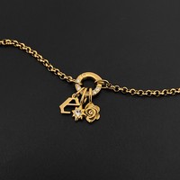 Bracelet chaîne Rolo eManco en acier inoxydable avec breloques papillon, lettre E, rose, étoile, abeille, trèfle à quatre feuilles et cristaux