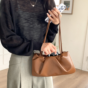 Matériau végétarien femmes français nuage sac 2024 nouveau style mode plissé personnalisé sous les bras sac - Product Image 1
