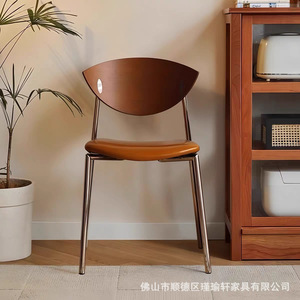 Dining Chair Solid Wood <b>Backrest</b> Upholstered Seat Nordic Design For Dining Room - Product Image 3