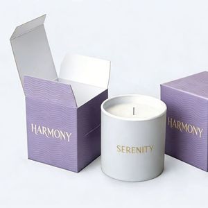 Factory Custom Printing Rigid Self Erecting Rectangle Candle Paper Packaging Glossy/Matt <b>Lamination</b> Embossing for Candle Jars - Product Image 2