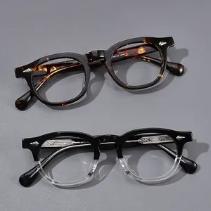 Hochwertige japanische handgemachte optische Brillen Großhandel benutzer definierte Logo klare Myopie Brillen rahmen Brillen Acetat Brille