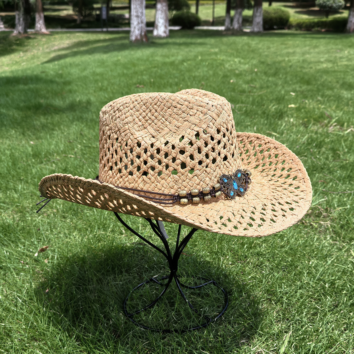 Shapable Brim Straw Cowboy Hat - Perfect for Summer