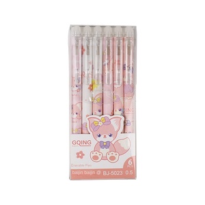 Stylo Gel Effaçable Renard Rose 0.5mm Stylo Gel de Presse en Plastique pour les Élèves du Primaire Facile à Effacer Valeur Haute Couleur Cristal Bleu Fille - Product Image 5