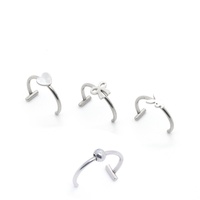 Gaby – Faux anneau de lèvre en forme de cœur en acier inoxydable 316L de haute qualité avec zircon, clip labret non-percante pour cadeau de fête ou de mariage