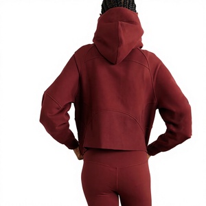 Custom Designed Women's XS Quarter <b>Zip</b> <b>up</b> Pullover Hoodie <b>Cropped</b> Gym Sportswear Tracksuit for Winter - Product Image 3