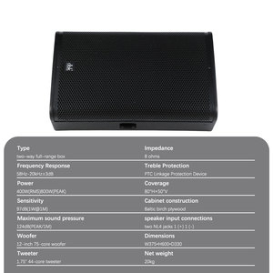 <span class=keywords><strong>Ensemble</strong></span> <span class=keywords><strong>complet</strong></span> de haut-parleurs <span class=keywords><strong>DJ</strong></span> 12 pouces 2 voies pleine gamme avec amplificateur, préamplificateur et effets pour karaoké et salles de conférence - Product Image 3