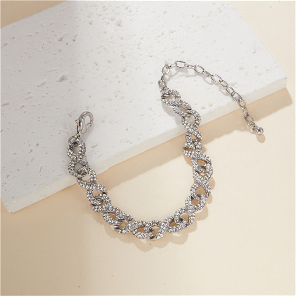 2025 Summer Icy Silver Diamond Tennis Anklets Hip Hop Jewelry Iced