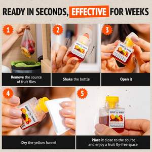 इनडोर रसोई फल फ्लाई ट्रैप तैयार-उपयोग संयंत्र-आधारित सूत्र भोजन गैर विषैले के आसपास सुरक्षित - Product Image 5