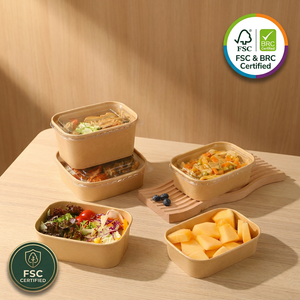 Contenedor Compostable para Preparación de Comidas, Materiales Reciclados Premium, Papel Kraft Resistente a <span class=keywords><strong>la</strong></span> Grasa, Apto para Microondas, Hermético y Sostenible - Product Image 1