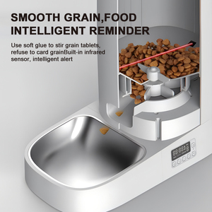 Xách tay phong cách tự động con chó thực phẩm Dispenser pin Powered hẹn giờ nhựa Dog Feeder với loại nút - Product Image 6