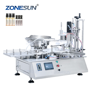ZONESUN ZS-AFC7自動化粧品エッセンシャルオイル香水バイアルアイドロップドロッパーボトル液体ロータリー充填およびキャッピングマシン - Product Image 1