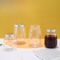 Gobelets jetables en plastique PET à paroi simple, 360 ml/500 ml, en forme de U, formes personnalisées, avec couvercles assortis, pour thé au lait, jus, eau