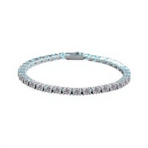 Pulsera de tenis unisex de moissanita 925 con engaste de garra brillante chapado en rodio certificado GALAXY GRA, estilo hip hop, con incrustaciones de circonitas, superventas - Product Image 1
