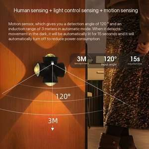 Nouvelle lampe murale intelligente à détection de présence humaine, veilleuse pour couloir, entrée, salle de bain, toilettes, lampe d'ambiance magnétique - Product Image 5