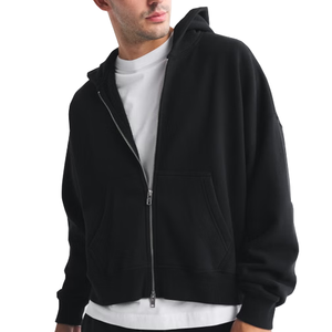 Custom Zipper Hoodie High Quality 100% Cotton <b>Coat</b> and Hoodie Custom Logo Men's Hoodies - Product Image 3
