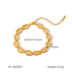 Pulsera de Eslabones para Mujer de Acero Inoxidable con Baño de Oro de 18K, Hecha a Mano, Estilo INS, Cadena de Bolas, Joyería de Moda, Regalo, Venta Caliente Yiwu YWJW - Product Image 5
