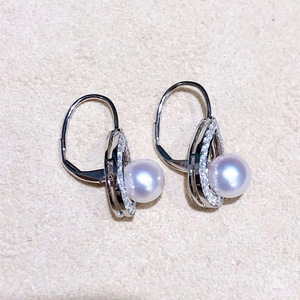 Orecchini a Goccia Lucidi con Perle Imitate, Orecchini a Gancio Semplici per Uso Quotidiano, Gioielli Regalo - Product Image 1