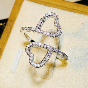 Anello Aperto a Cuore per Donne, Gioiello da Dito Elegante e alla Moda - Product Image 1