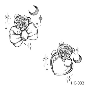 Tatuajes Temporales Semipermanentes de Diseño de Gato, 2 Semanas de Duración, a Base de Plantas Jagua, Transferibles con Agua, para Hombres y Mujeres - Product Image 4