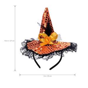 Diadema de bruja de Halloween para niños y adultos, sombrero con lentejuelas para fiesta - Product Image 6