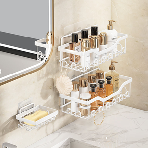 Bathroom <strong>Storage</strong> <strong>Shower</strong> 5 Pack Organizer Carbon Steel <strong>Shower</strong> Corner Shelves Soap Rack - Product Image 2