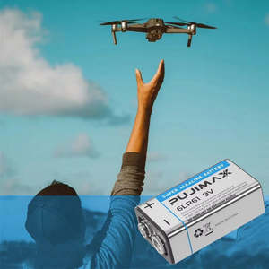 Pile alcaline PUJIMAX 9V 6LR61 6F22 1 pièce en carton, super puissance pour multimètre, télécommande, piles sèches - Product Image 6