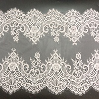 Haute Qualité Vintage Noir Chantilly Dentelle Garniture Cils Tissu Textile Accessoire LT2196B