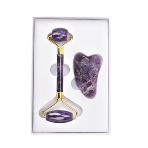¡En stock! Ruido libre de Jade rodillo y amatista Gua Sha para las <span class=keywords><strong>mujeres</strong></span> de belleza cuidado de la piel de masaje - Product Image 1