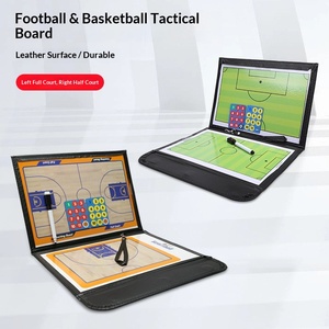 Tableau tactique pliable triple pour basketball, football et volleyball, coloré, en cuir, avec stylo magnétique, pour entraîneur - Product Image 4