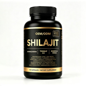 Capsules de Shilajit OEM 19 en 1, 90 capsules avec Ashwagandha et Tongkat Ali, compléments alimentaires pour stimuler les niveaux d'énergie. - Product Image 1