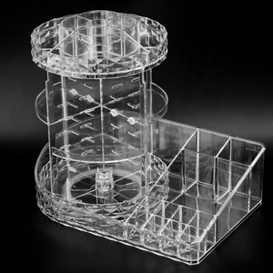 2 trong 1 rõ ràng trang điểm tổ chức Lưu trữ Box 360 xoay mỹ phẩm chủ Beauty & chăm sóc cá nhân sản phẩm - Product Image 3