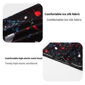 Sous-vêtements d'été en soie de glace fine et respirante pour hommes Mode <span class=keywords><strong>Graffiti</strong></span> imprimé élastique Logo personnalisé Slips pour hommes Boxers - Product Image 3