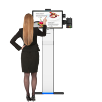 15,6 21,5 23,8 pulgadas 80mm impresora dispositivo POS autoservicio pedido quiosco de pago con escáner de código QR