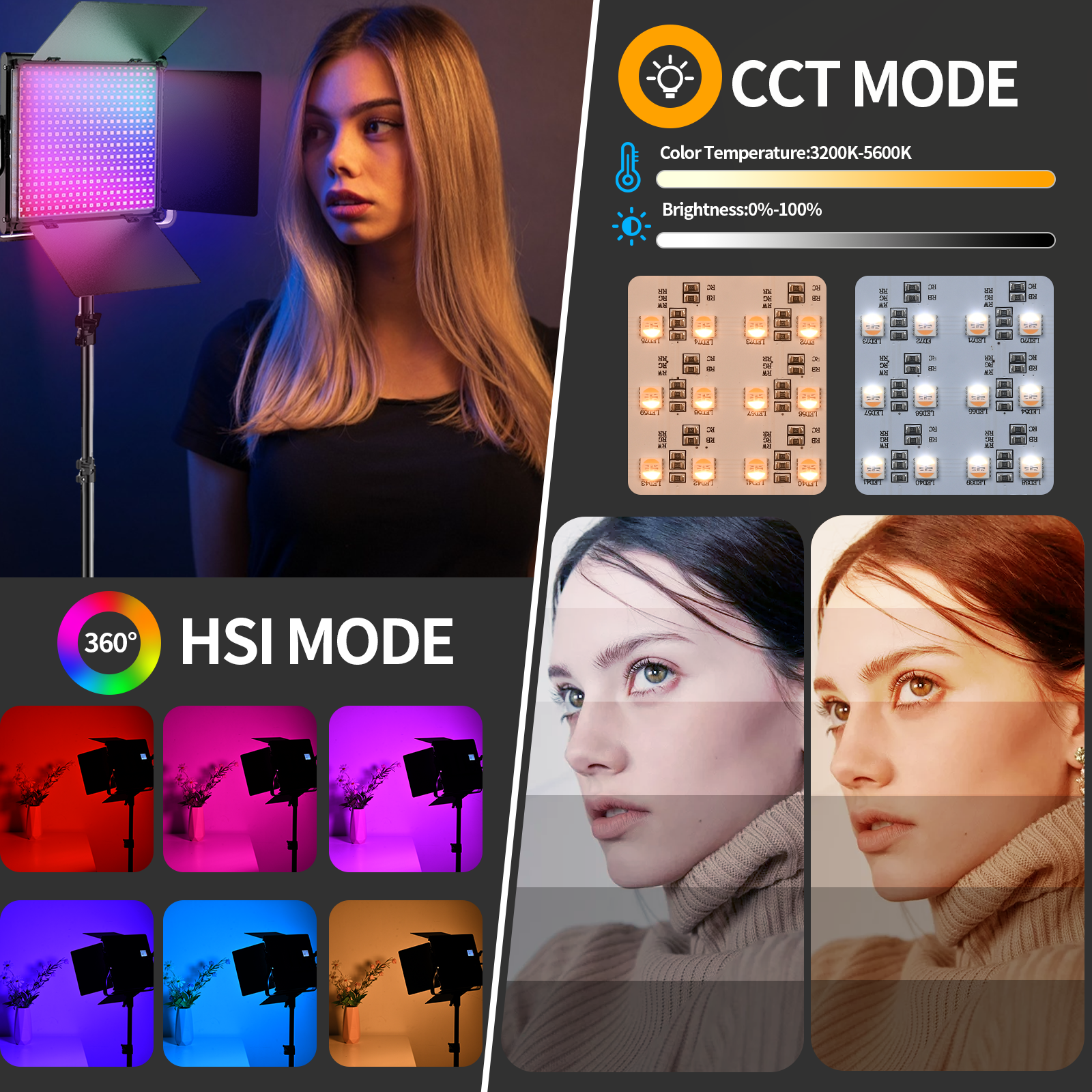 Travor L5000RP بطارية تعمل بالبطارية LED طقم إضاءة الاستوديو RGB لوحة فيديو ضوء الكاميرا معدات التصوير الفوتوغرافي أدى فيلم فيديو