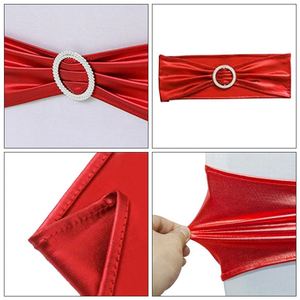 New Metallic Cover Bows Gold Color <b>Wedding</b> Decoration <b>Ribbon</b> Spandex Chair Sashes for Sale - Product Image 4