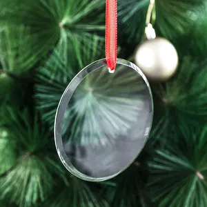 Ornements de noël en cristal K9 blanc, gros bijoux de haute qualité 80mm, ornements ronds en verre transparent