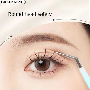 グラデーションブルースチールアイラッシュピッカーツールイーグルビークファインポイントカスタムロゴサロン使用アイラッシュエクステンションピンセット - Product Image 4