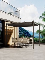 Pergola extérieure en aluminium sur mesure, longueur personnalisée, avec auvent rétractable, pergola en aluminium