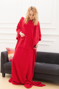 Bedsure Wearable Snuggle with Sleeves and Pocket Flannel Fleece <strong>Snuggy</strong> <strong>Blanket</strong> Robe Warm Plush Wearable <strong>Blanket</strong> Throw - Product Image 3