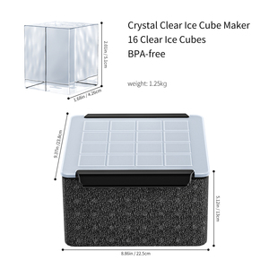 Bhd BPA free Silicone pha lê <span class=keywords><strong>Ice</strong></span> molds với nắp có thể tháo rời để làm cho 16 rõ ràng <span class=keywords><strong>ice</strong></span> <span class=keywords><strong>cubes</strong></span> cho Whisky Cocktail Bourbon - Product Image 2