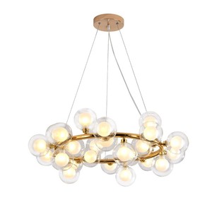 Lustre Moléculaire Transfrontalier Magic Bean, <span class=keywords><strong>Suspension</strong></span> LED Globe en Verre, Noir/<span class=keywords><strong>Doré</strong></span>, Style Nordique Minimaliste de Luxe pour <span class=keywords><strong>Salon</strong></span> - Product Image 1