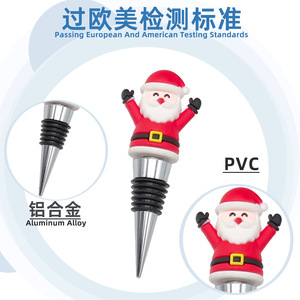 Christmas Wine Stopper Santa Claus PVC Bottle Plug Holiday Decoration Gift Red Wine Accessory - Product Image 4
