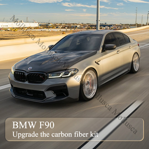 Para M5 F90: Alerón delantero de fibra de carbono real, faldón lateral delantero, rejilla frontal y embellecedor de ventilación. - Product Image 1