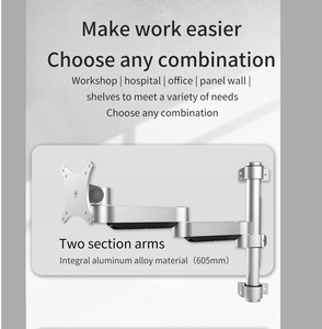 Brazo de monitor de aleación de aluminio sólido montado en la pared Soporte de pantalla de máquina de automatización industrial giratorio de 360 ° Nuevo producto - Product Image 6