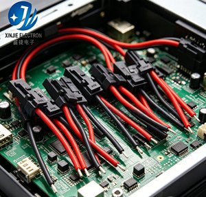 UL 인증 맞춤형 2핀 고전압 와이어 하네스, 산업 및 자동차용 검정 커넥터가 있는 적색/흑색 전원 배선 - Product Image 6