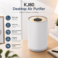 Purificateur d'air de bureau avec filtre HEPA, purificateur domestique, alimentation électrique, matériau plastique, prise EU/US, certifié EMC, portable