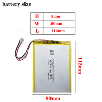 Batterie Rechargeable Li-Polymère 3.7V 5000mAh 5080112 pour Autel MaxiSys MS906 MS905 MX808 Détecteur Automobile Prise 5 Fils